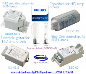 Bộ ruột đèn cao áp Sodium 2 cấp công suất Philips SON 250W - 150W chiếu sáng đường phố